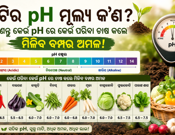 ମାଟିର pH ମୂଲ୍ୟ କ’ଣ? ଜାଣନ୍ତୁ କେଉଁ pH ରେ କେଉଁ ପରିବା ଚାଷ କଲେ ମିଳିବ ବମ୍ପର ଅମଳ!