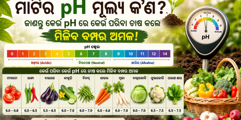 ମାଟିର pH ମୂଲ୍ୟ କ’ଣ? ଜାଣନ୍ତୁ କେଉଁ pH ରେ କେଉଁ ପରିବା ଚାଷ କଲେ ମିଳିବ ବମ୍ପର ଅମଳ!